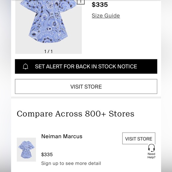 NWT [Etro] Milano Floral & Paisley Print Zip-Up Woven Shirt Dress Girls Size 6 - Picture 14 of 15